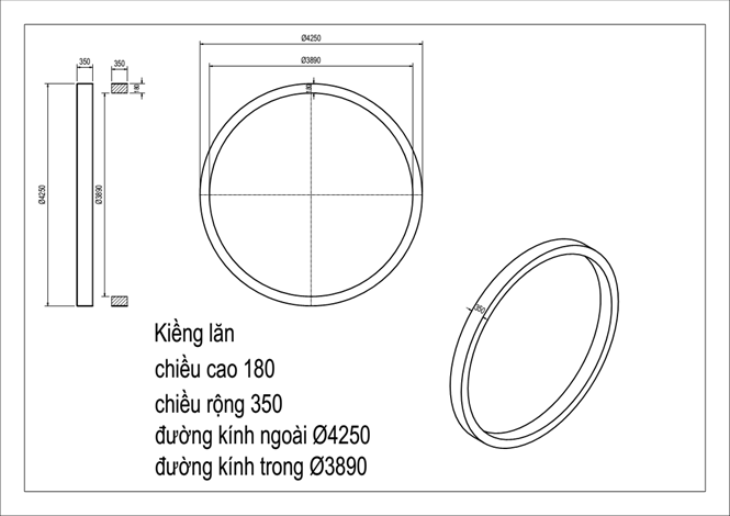 VÀNH LĂN SẮT Ø4250/Ø3890xB350x180MM